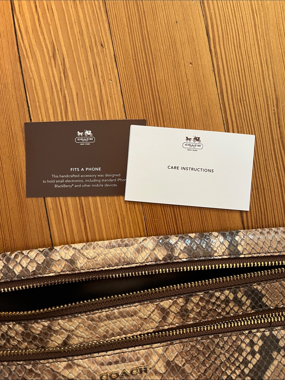 Coach Python Embossed Wristlet Clutch - Picture 7 of 9